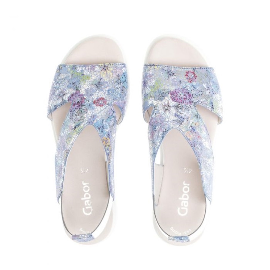 Gabor 23612.36 - Blå Metalliske Blomster Skinn