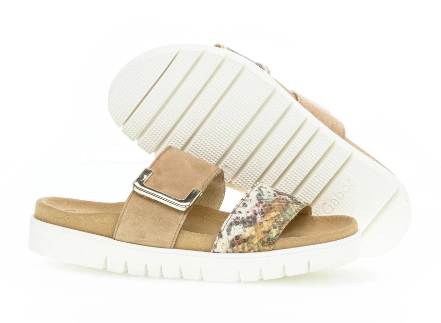 Gabor 43740,50 - Karamell Semsket Skinn Og Slangetrykk