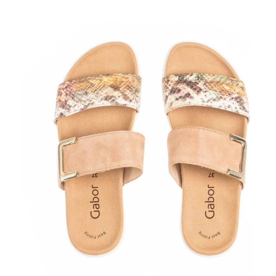 Gabor 43740,50 - Karamell Semsket Skinn Og Slangetrykk