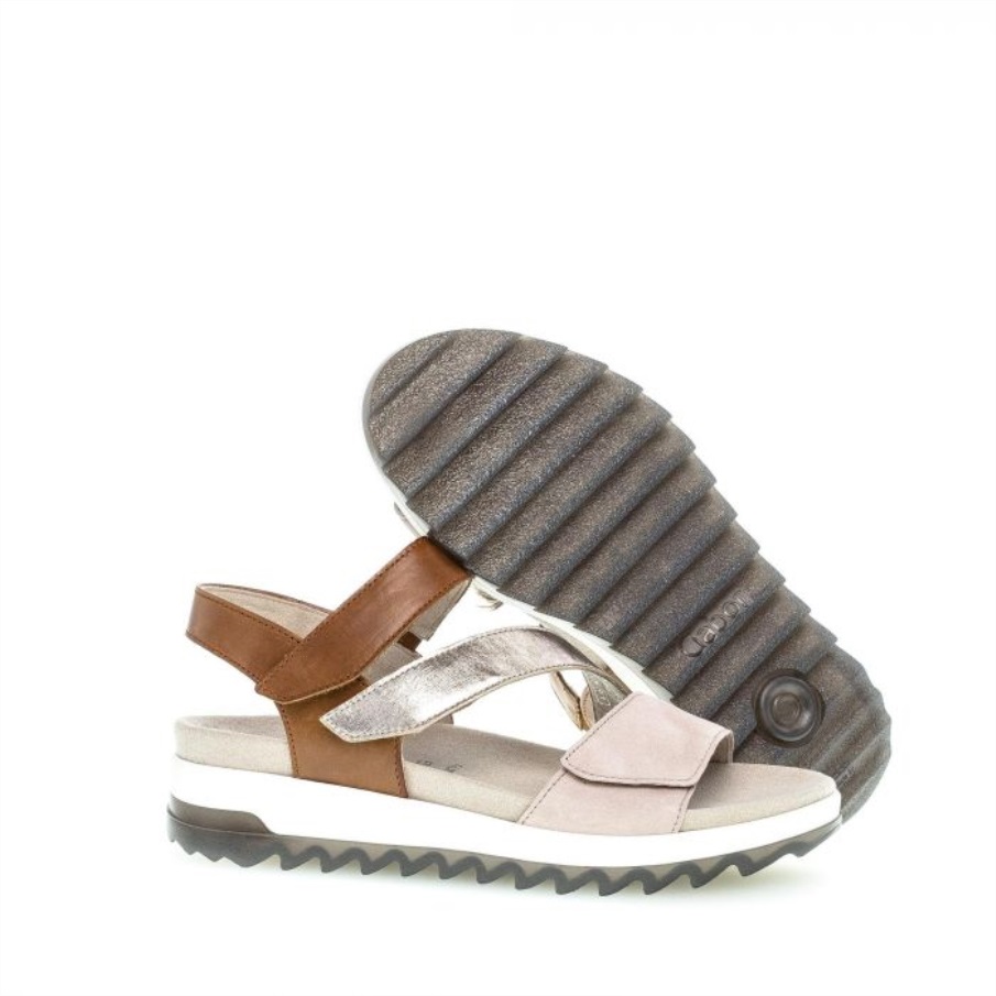 Gabor 46742.54 - Beige Semsket Skinn Og Brunt Skinn