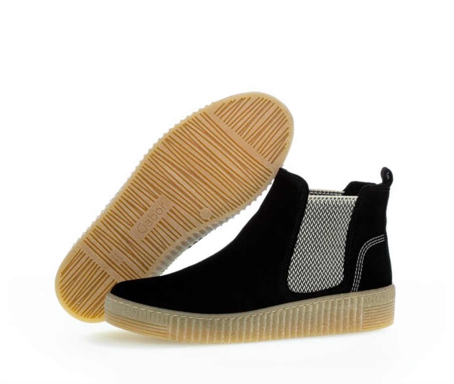 Gabor 73731.37 - Svart Semsket Skinn