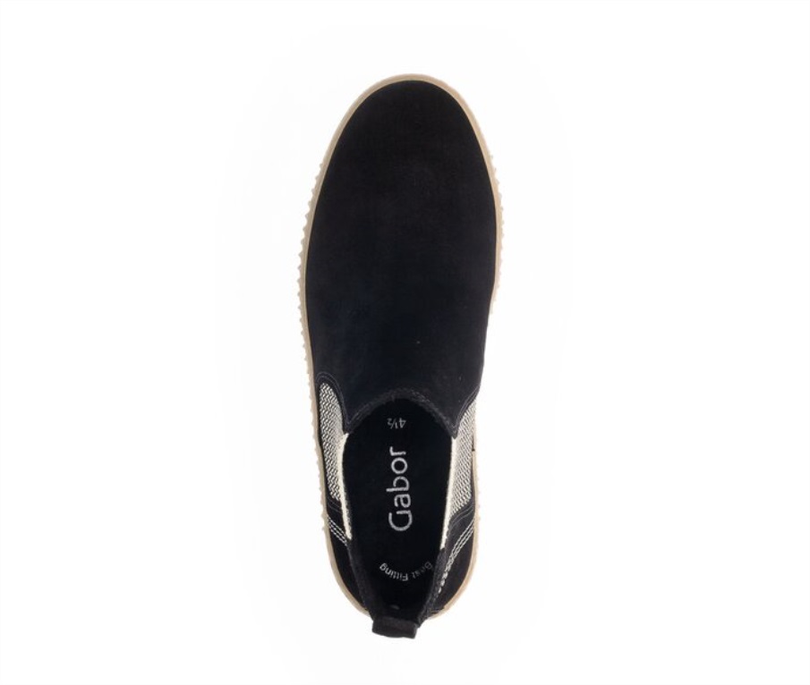 Gabor 73731.37 - Svart Semsket Skinn
