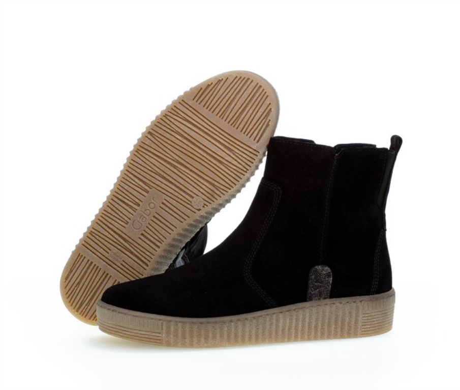 Gabor 73737.17 - Svart Semsket Skinn