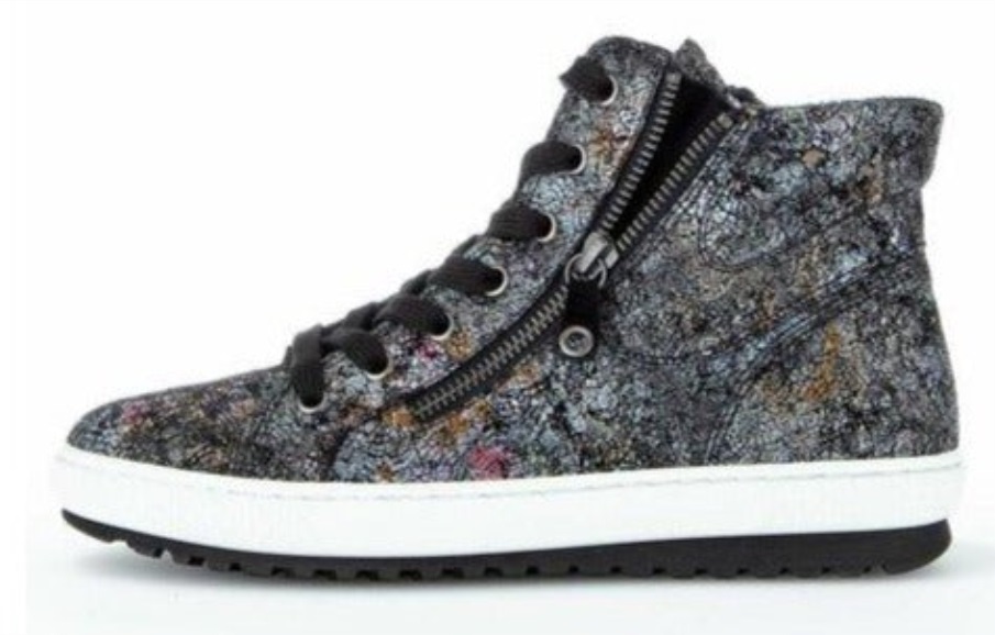 Gabor 73754.37 - Svart Metallisk Semsket Skinn