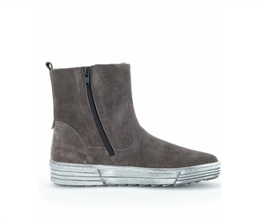 Gabor 73775.19 - Grå Shearling Semsket Skinn