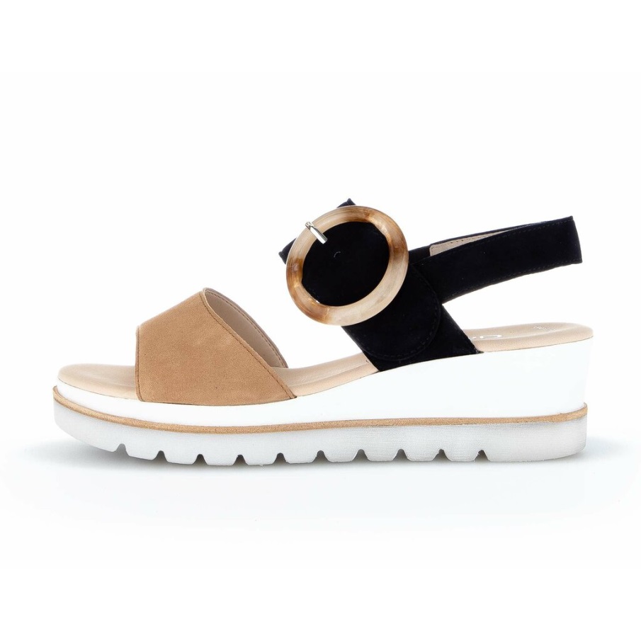 Gabor 84645-16 - Taupe Svart Semsket Skinn