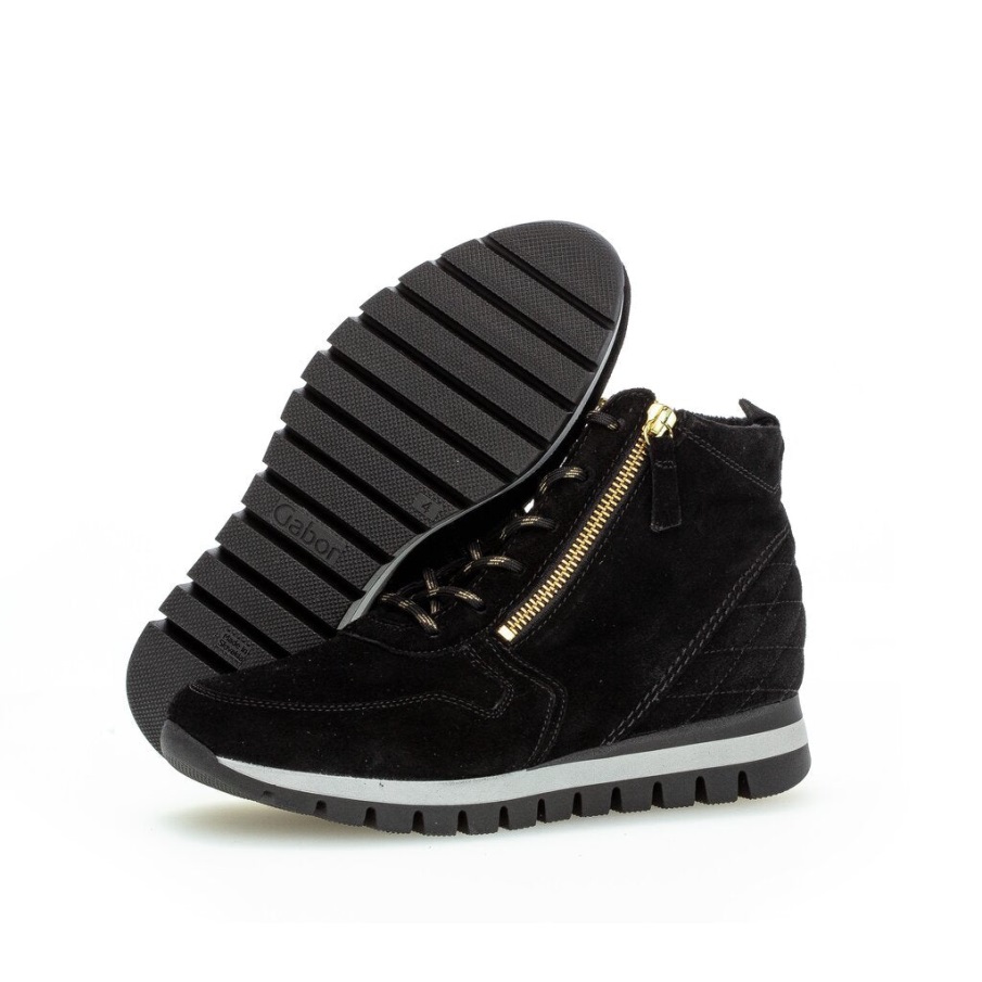 Gabor 96.455-47 - Svart Semsket Skinn