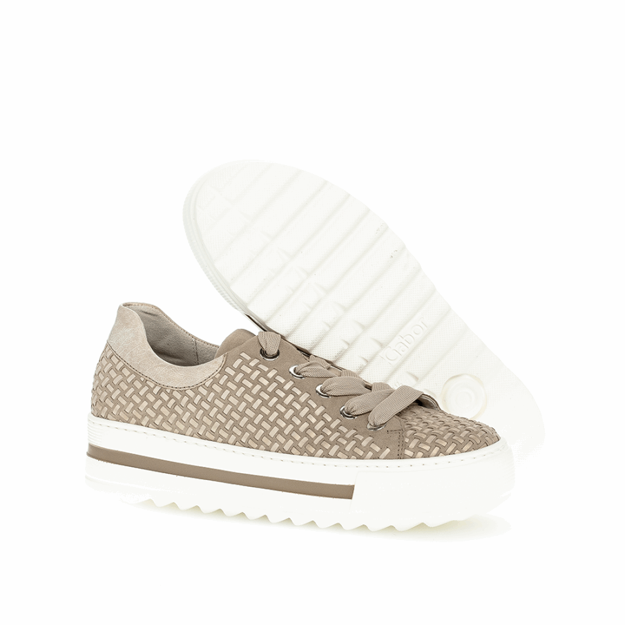 Beige Gabor Plattformsneaker