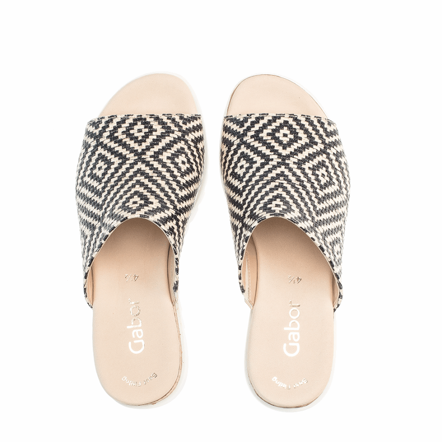 Svart Plattform Slipon Sandal Gabor