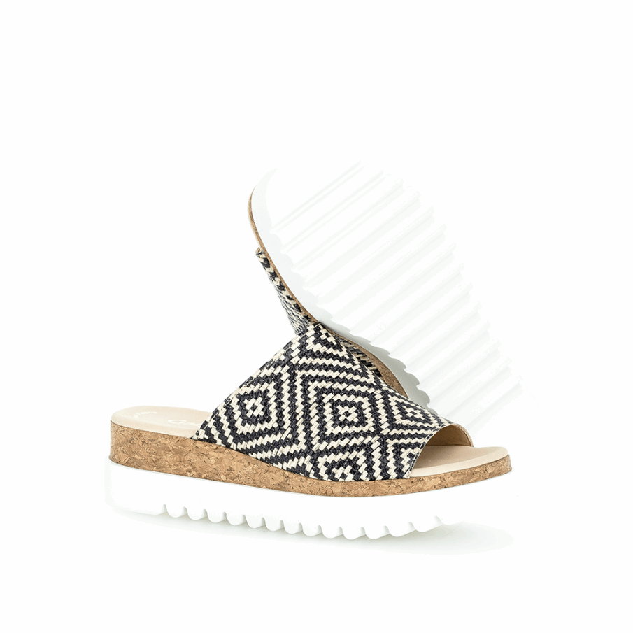 Svart Plattform Slipon Sandal Gabor