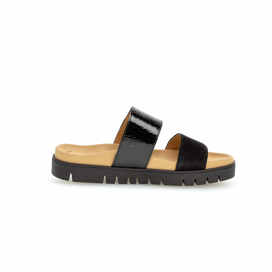 Svart Slipon Sandal Gabor