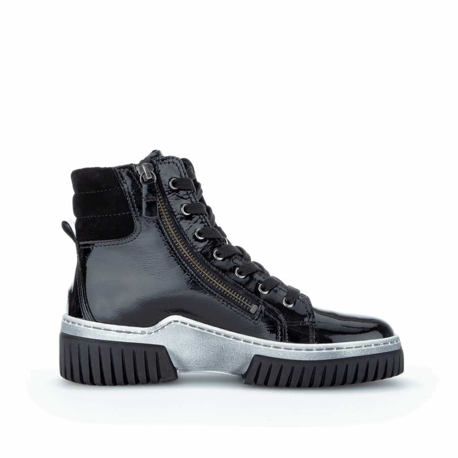 Svart Weblam Sneaker Boot Gabor