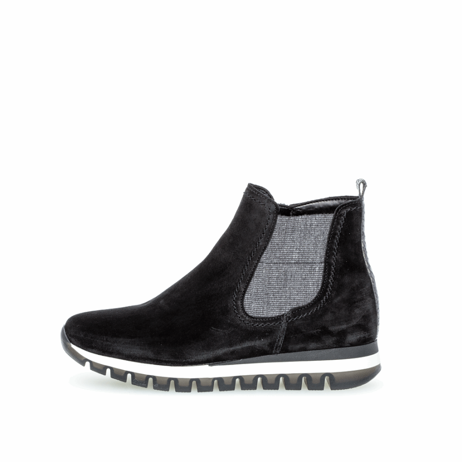 Svart Wedge Bootie Gabor