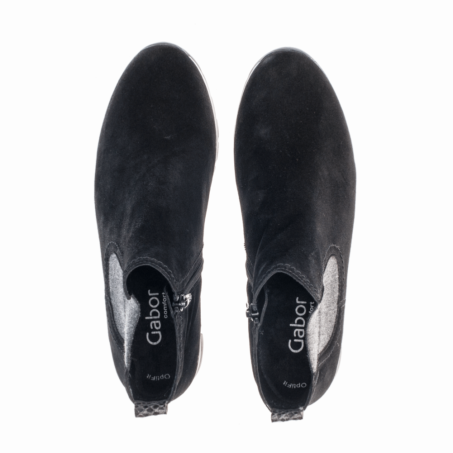 Svart Wedge Bootie Gabor