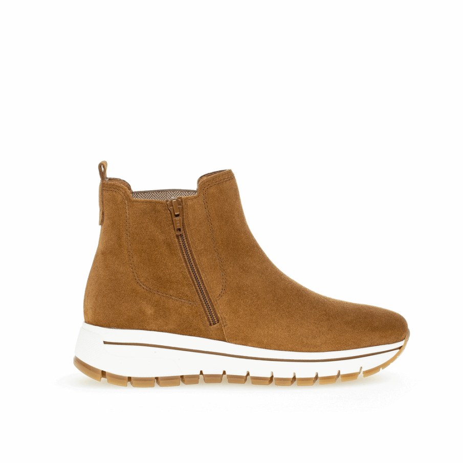 Cognac Gabor Wedge Bootie