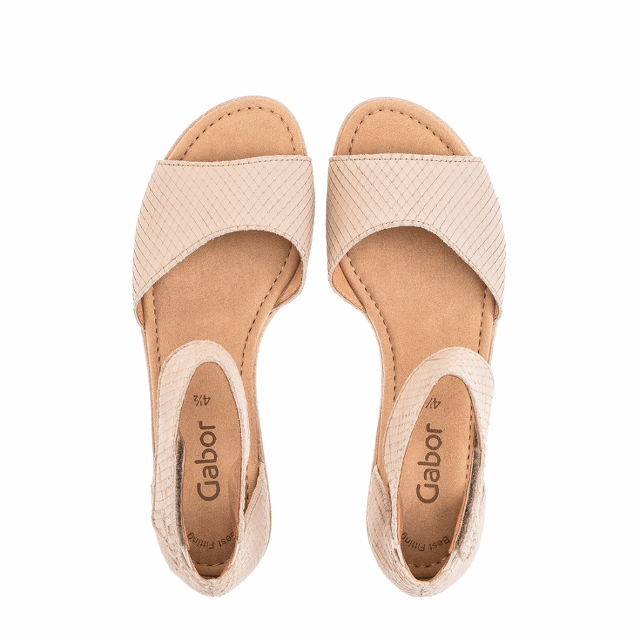 Gabor Beige Sandal Med Ankelbånd