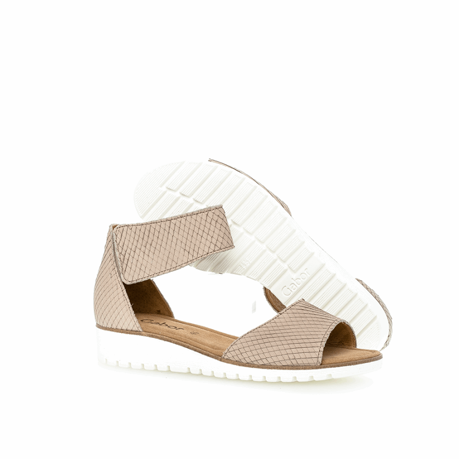 Gabor Beige Sandal Med Ankelbånd