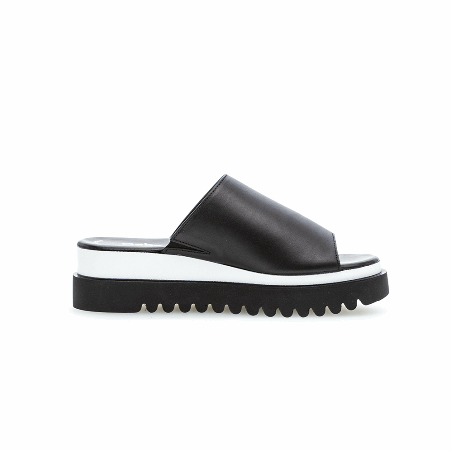 Gabor Svart Plattform Slipon Sandal