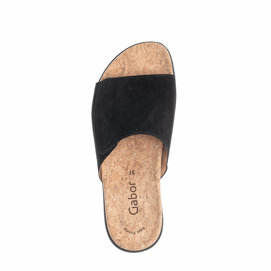 Gabor Svart Slipon Sandal