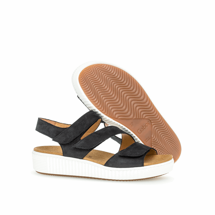 Gabor Nattblå Sandal Med Ankelstrop