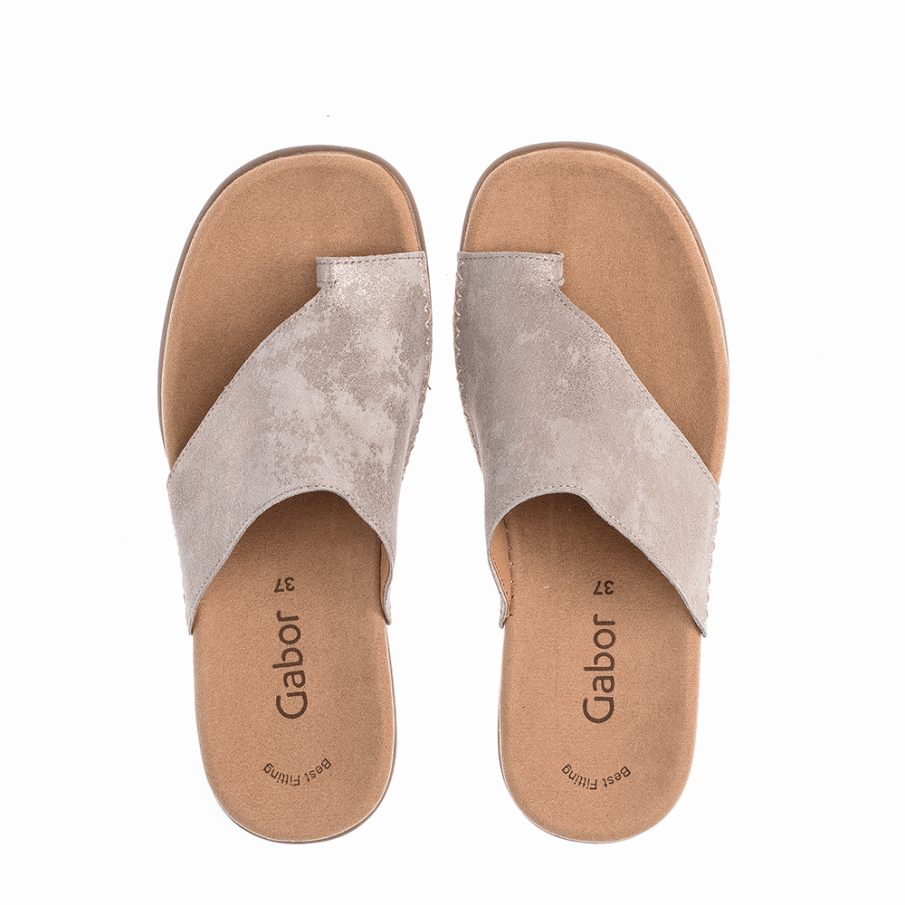 Toeloop Sandal Metallisk Skallgabor
