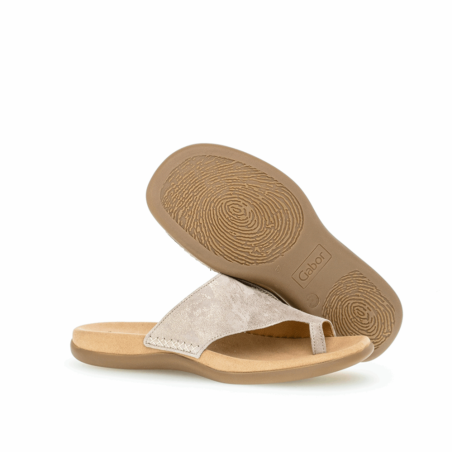 Toeloop Sandal Metallisk Skallgabor