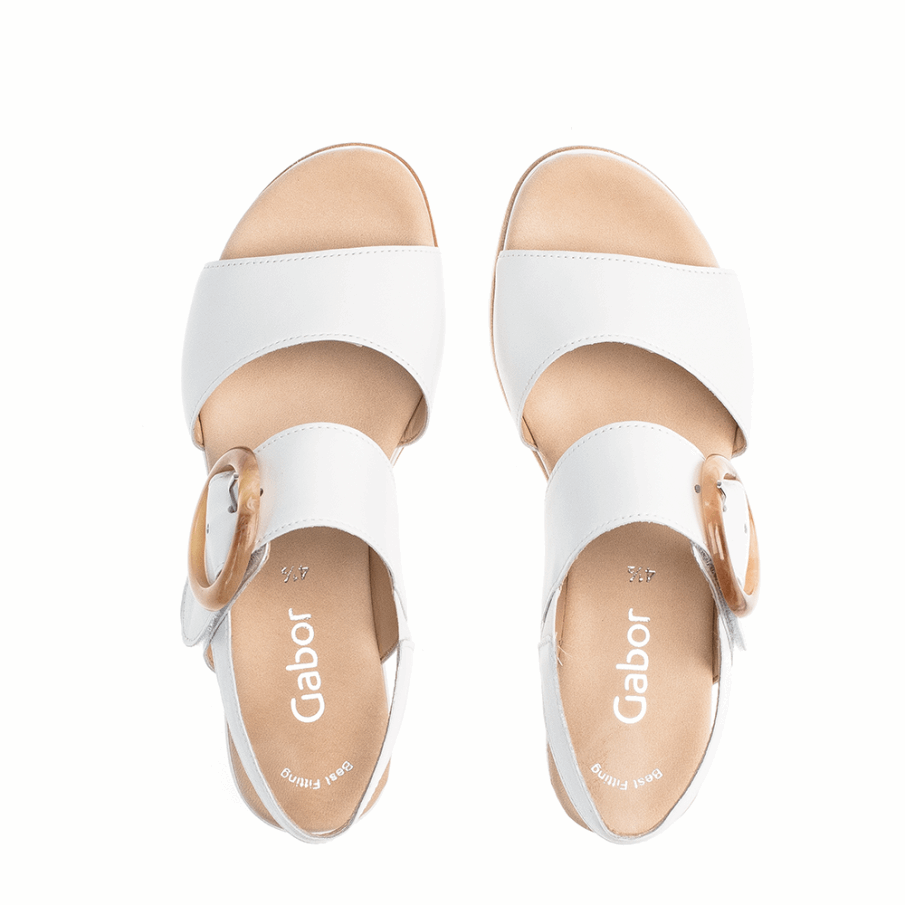 Kile Ankelrem Sandal Hvit Gabor