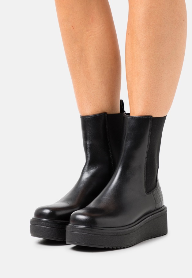 Kvinner Plattform Ankel Boots Gabor Svart