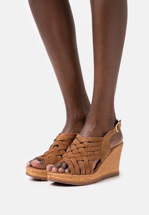 Kanin/silke/peanøtt Gabor Plattformsandaler