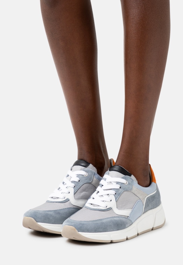 Gabor Blå/brune/hvite Joggesko