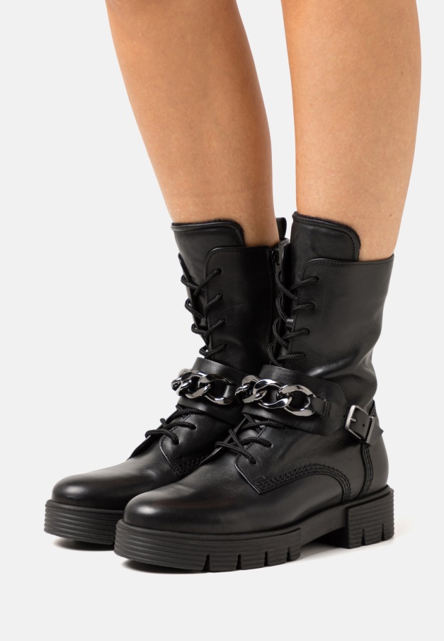 Plattformstøvler Svart/hvit Gabor