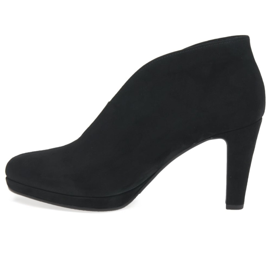 Amien Dame Moderne Slip-on Ankelstøvletter Svart Semsket Skinn Gabor