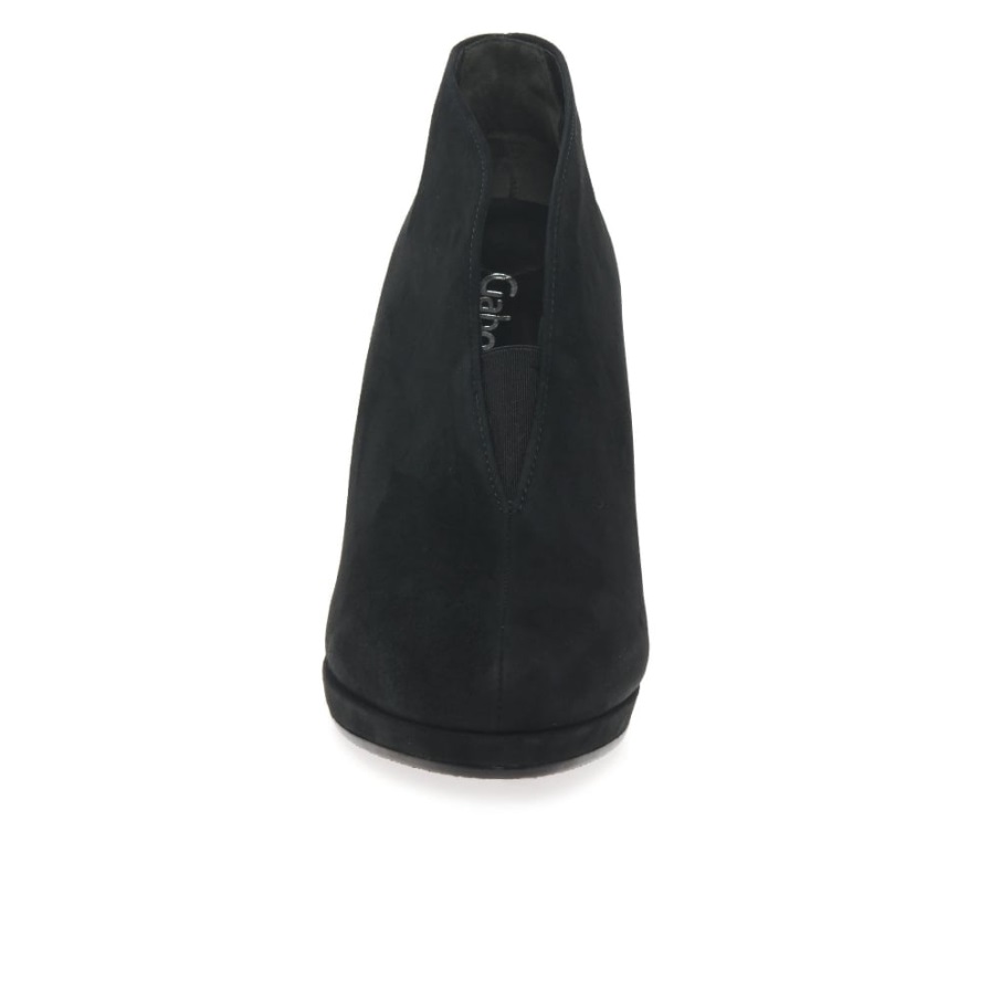 Amien Dame Moderne Slip-on Ankelstøvletter Svart Semsket Skinn Gabor