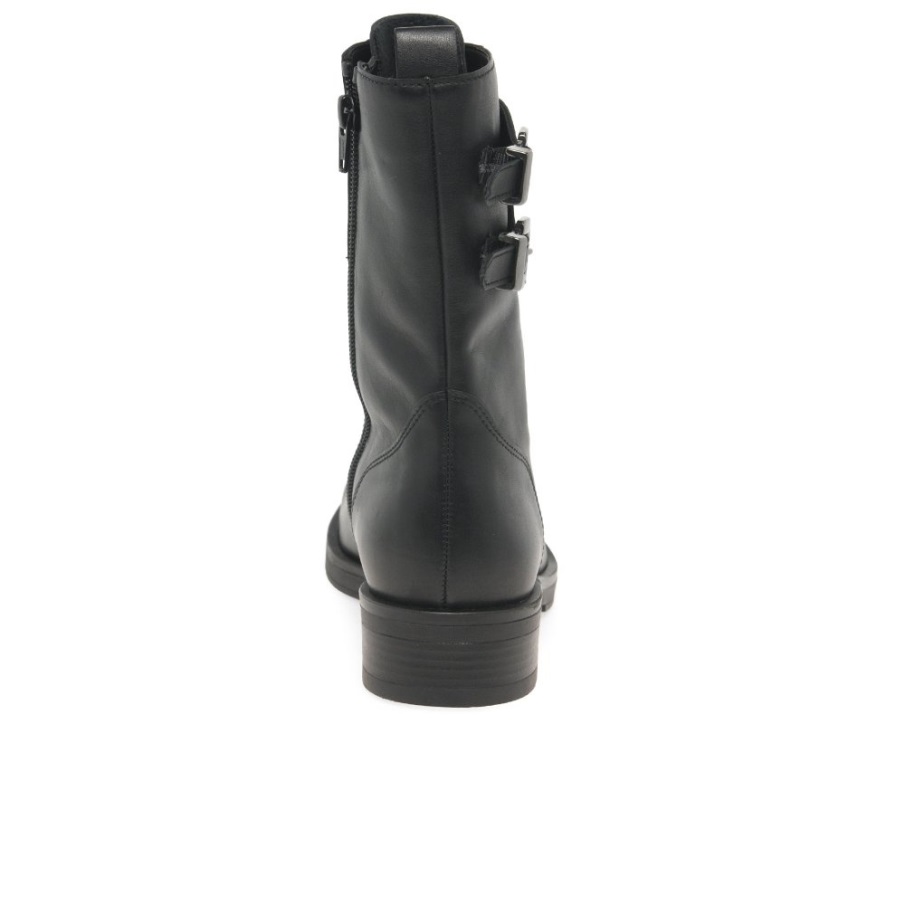 Svart Bak Dame Biker Støvler Gabor