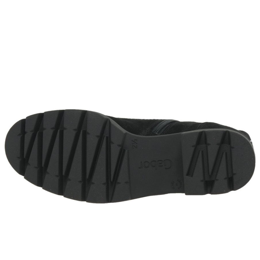 Svart Semsket Gabor Norge Baccara Ankelstøvletter For Kvinner