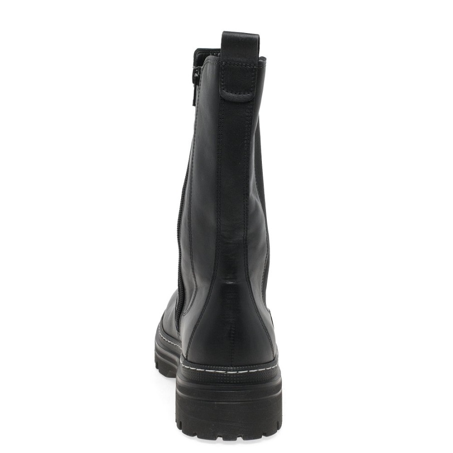 Svart/hvit Søm Gabor Norge Gaby Legglange Støvler For Damer