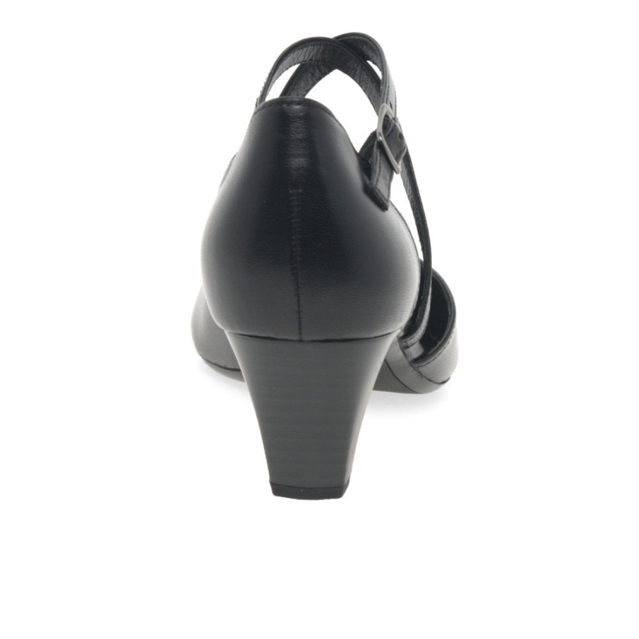 Callow Kvinners Moderne Cross Strap Domstol Sko Svart Gabor