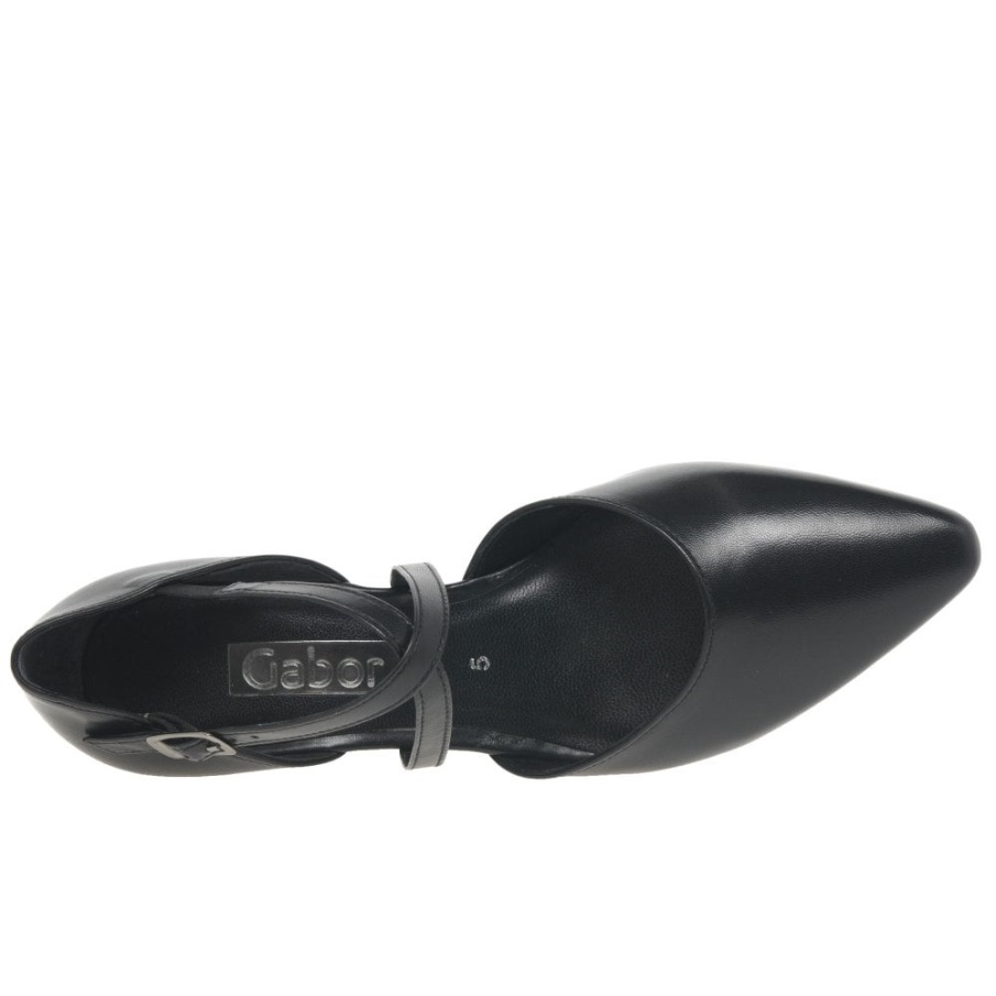 Callow Kvinners Moderne Cross Strap Domstol Sko Svart Gabor