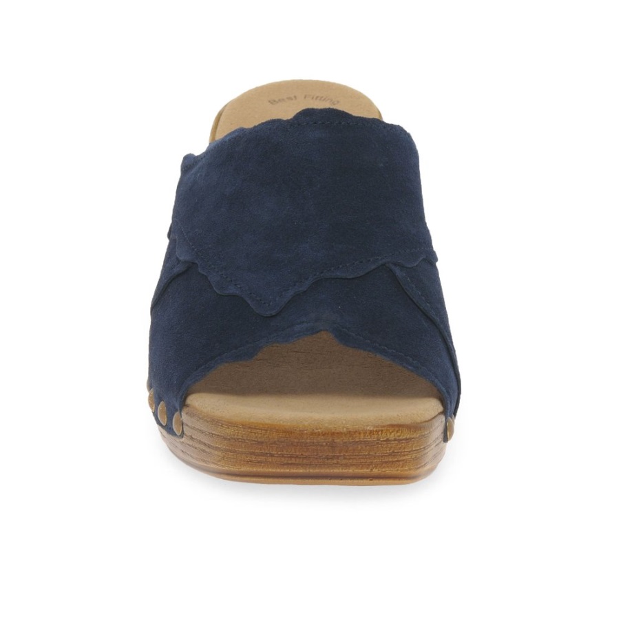 Carmen Damesandaler Marine Semsket Skinn Gabor