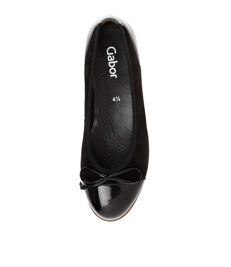 Kløver Schwarz Skinn Patent Gabor