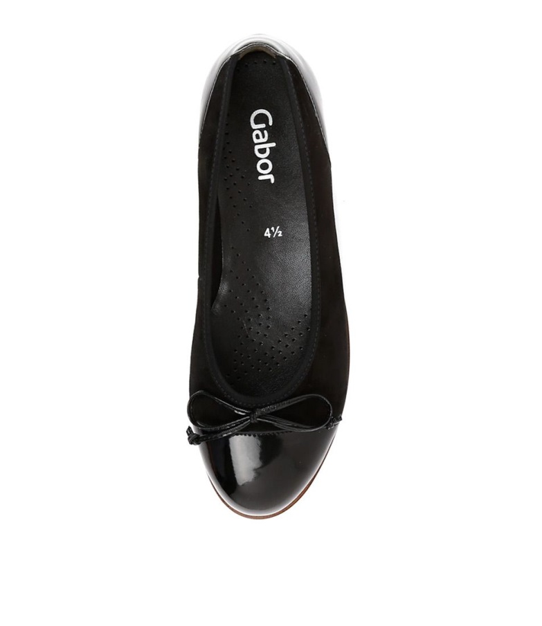 Kløver Schwarz Skinn Patent Gabor