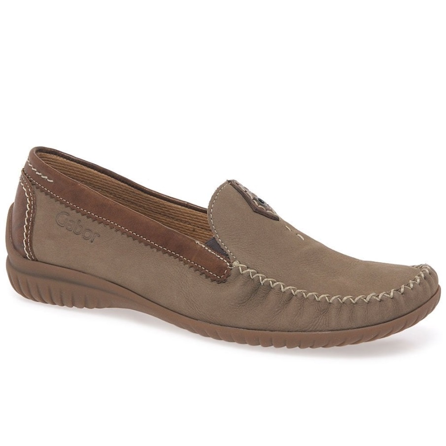 Corda Nubuck/tan California Sporty Damemokkasiner Gabor