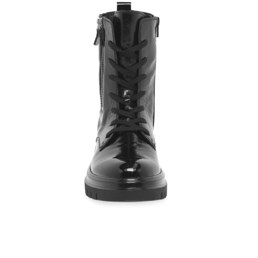 Hytte Dame Biker Boots Svart Patent Gabor