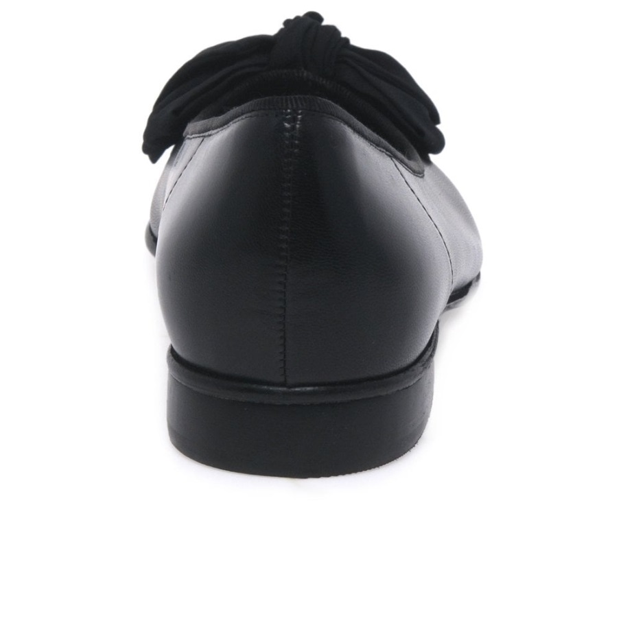 Gabor Amy Bow Trim Ballerina Pumps For Kvinner Svart