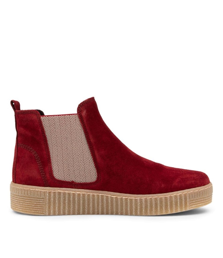 Gabor Angels Ankelstøvletter I Mørk Opera Semsket Skinn