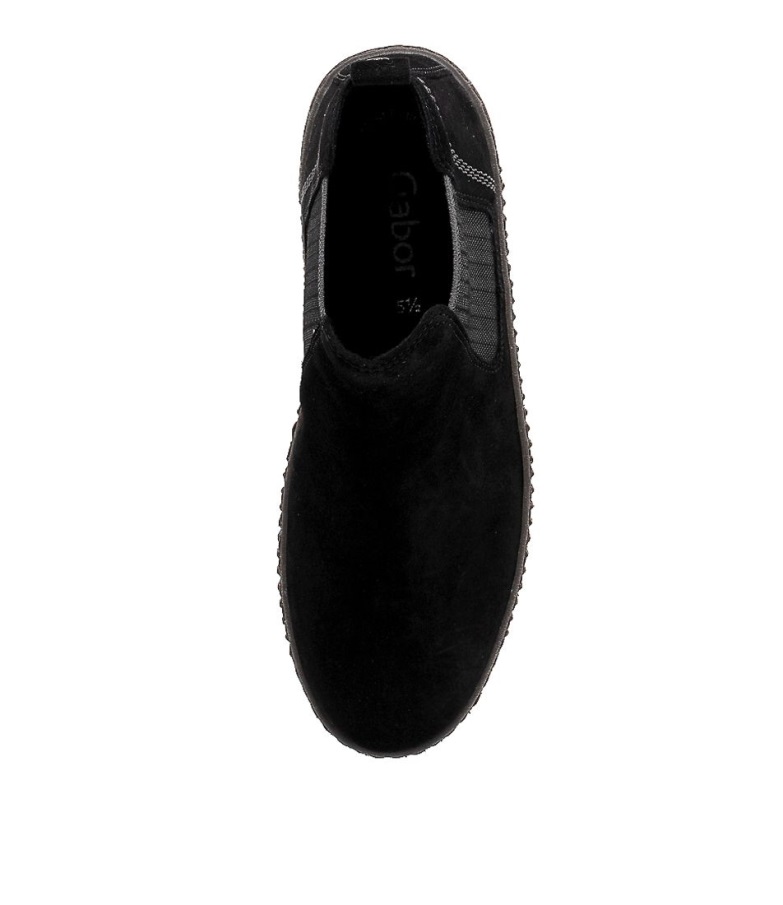 Gabor Angels Schwarz-grå Semsket Skinn