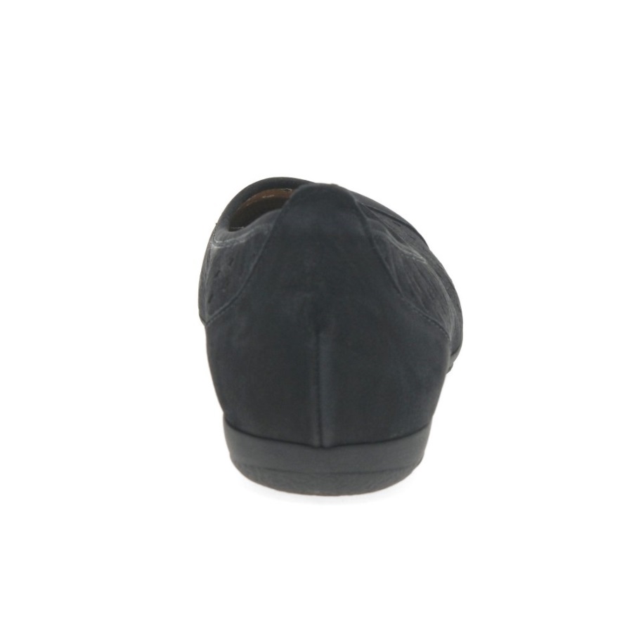 Gabor Sorte Nubuck Volanger Damesko Med Stansede Detaljer