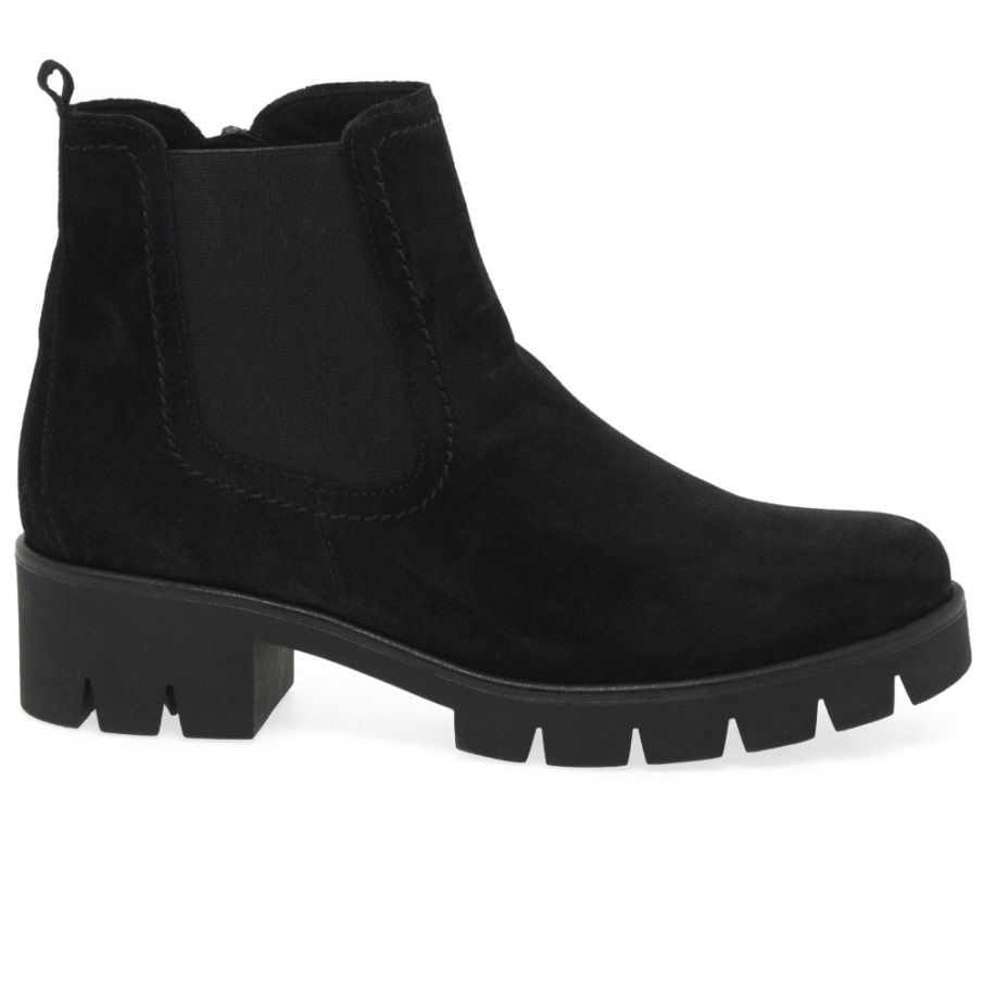 Gabor Norge Svart Semsket Bodo Dame Semsket Chelsea Boots