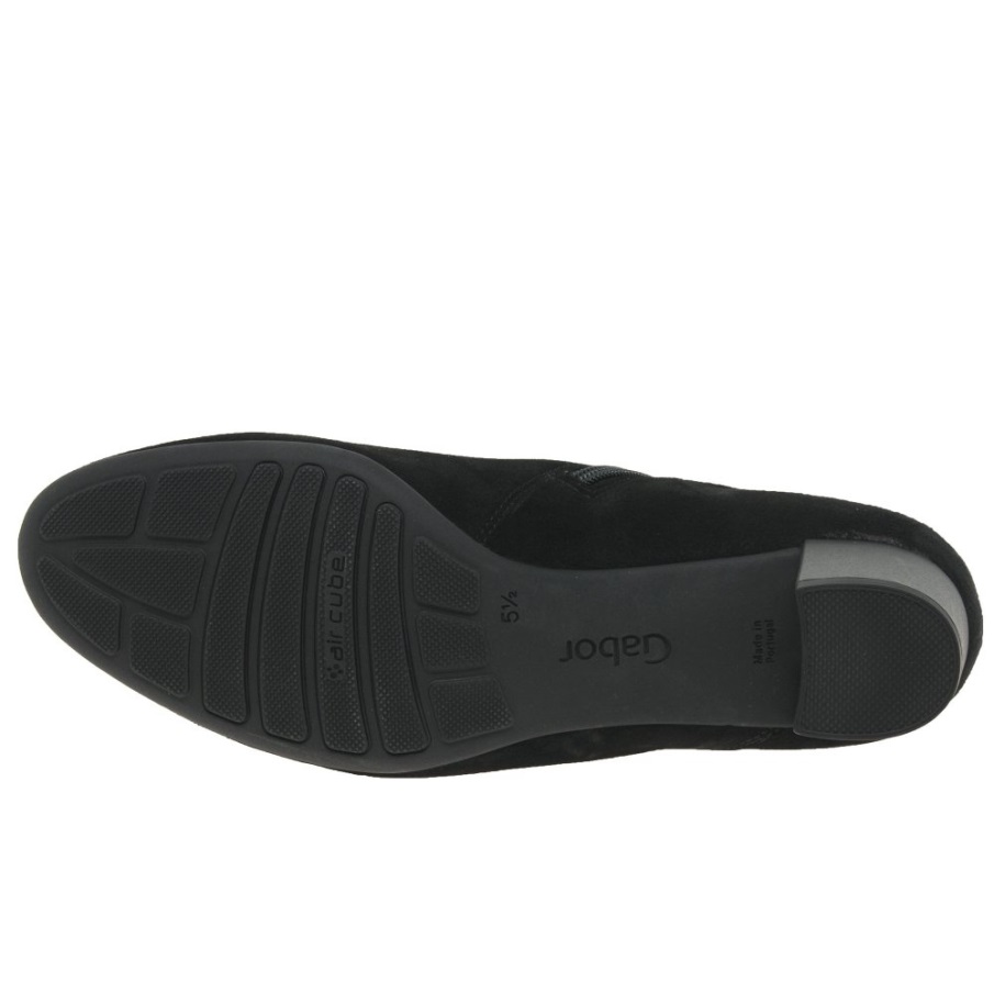 Gabor Svart Semsket Hamp Ankelstøvletter For Kvinner