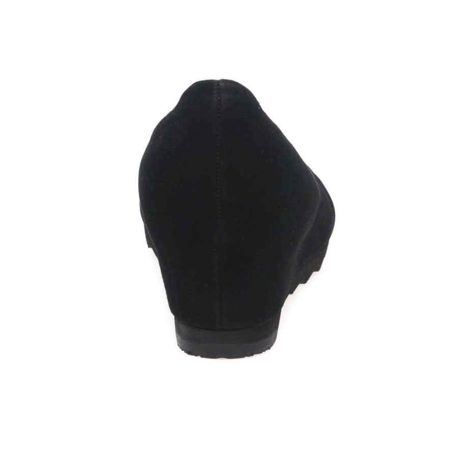 Gabor Svart Semsket Forespørsel Kvinners Moderne Wedge Domstol Sko